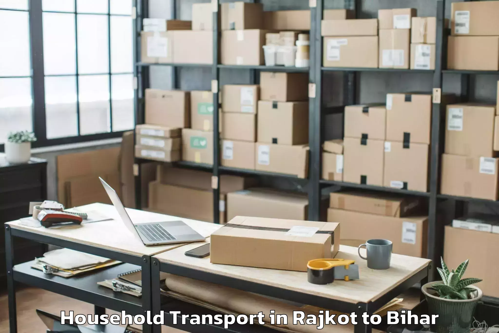 Book Rajkot to Raxaul Household Transport Online